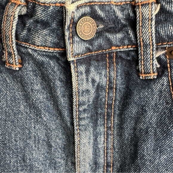 Big John Japanese Denim Skirt Size 9/10 Button Back Vent 100 Cotton - Picture 6 of 16